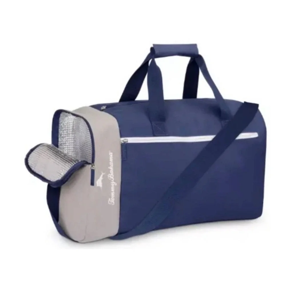 Tommy Bahama Blue/Beige Duffle Bag Travel Gym Carry On‎